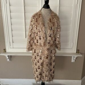Zara Fringe Sequin Coat